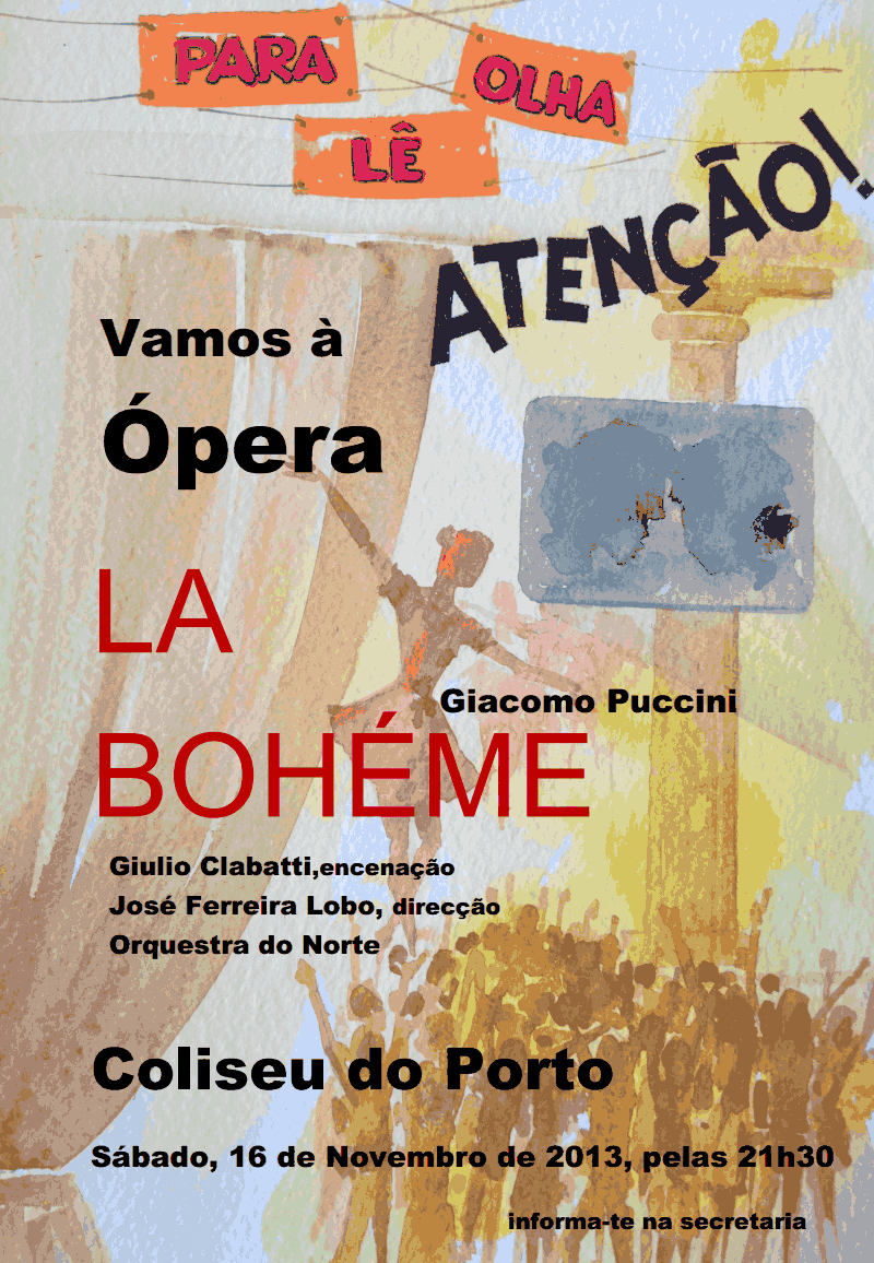 Cartaz da ida à ópera La Bohème